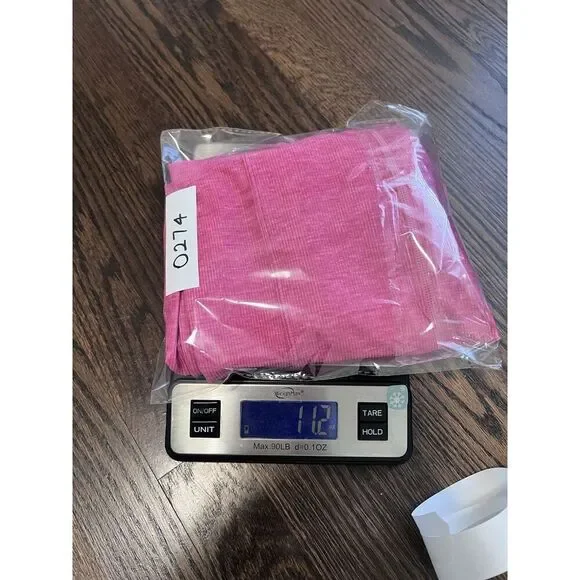 Beach Riot Active Alani Yoga Pants Ribbed Slit Front Hem in Pink Size Large - Picture 10 of 10